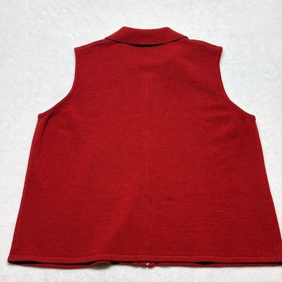 Allison Daley Embellished Cats Knit Red Sweater Vest Womens Plus Size 3X - Picture 2 of 11